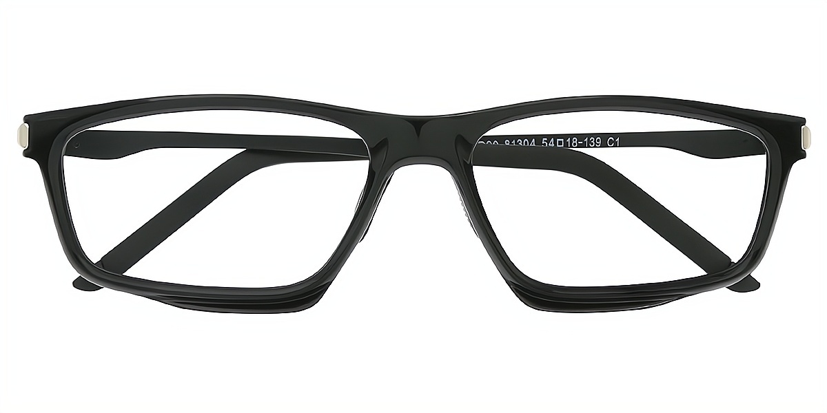 Black Geometric Chic TR90 Eyeglasses