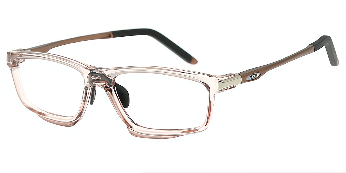 Brown Geometric Chic TR90 Eyeglasses
