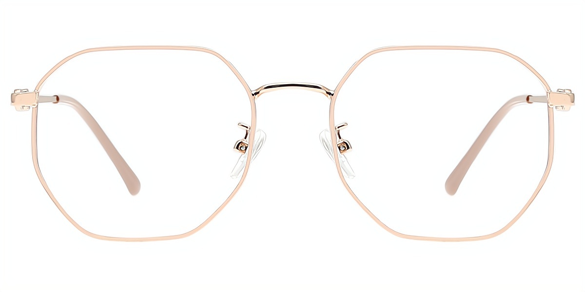 Golden Geometric Simple Metal Eyeglasses