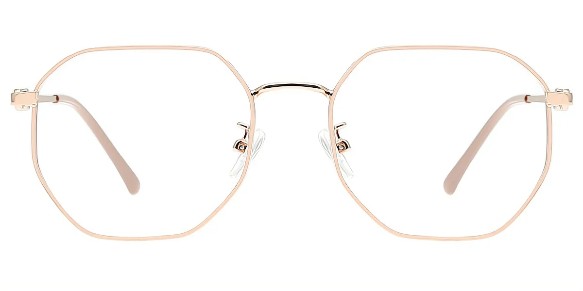 Golden Geometric Simple Metal Eyeglasses