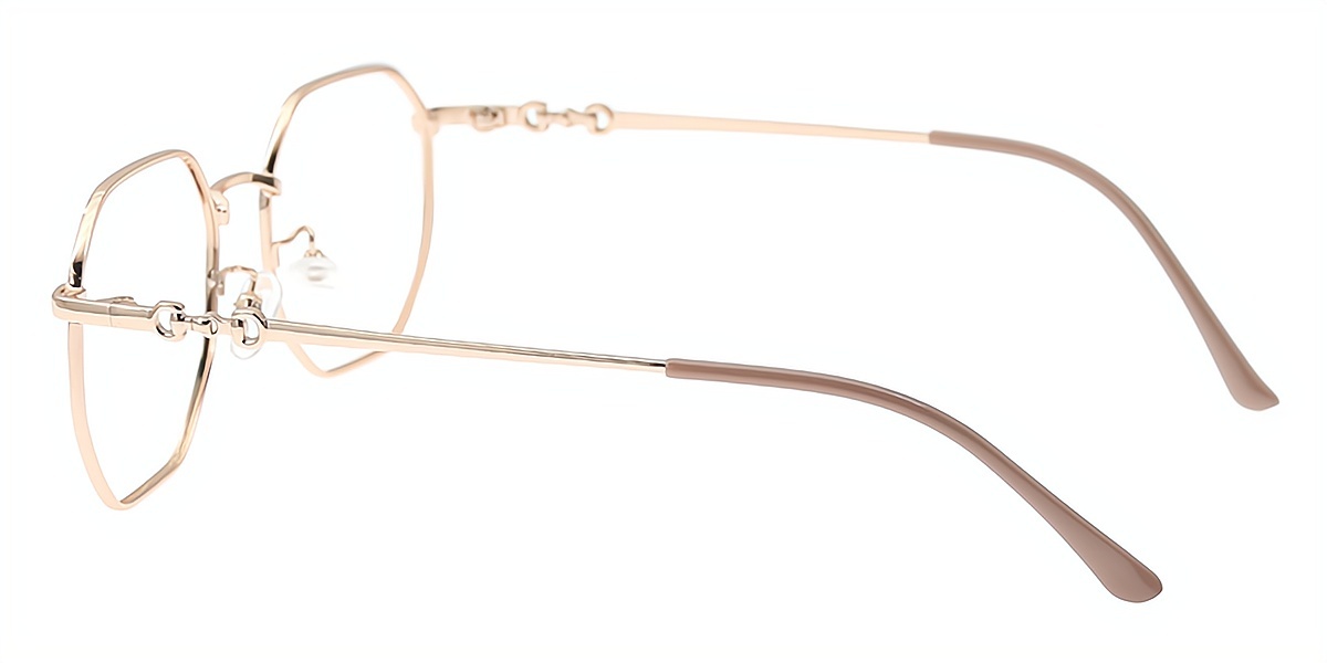 Golden Geometric Simple Metal Eyeglasses