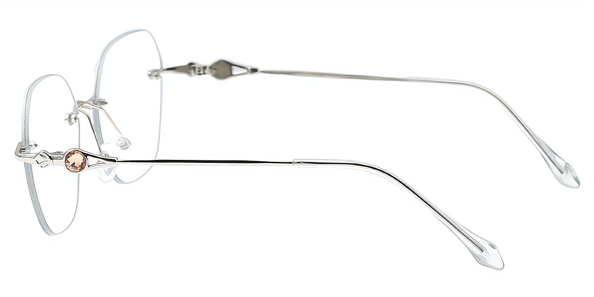 Silver Geometric Elegant Metal Eyeglasses