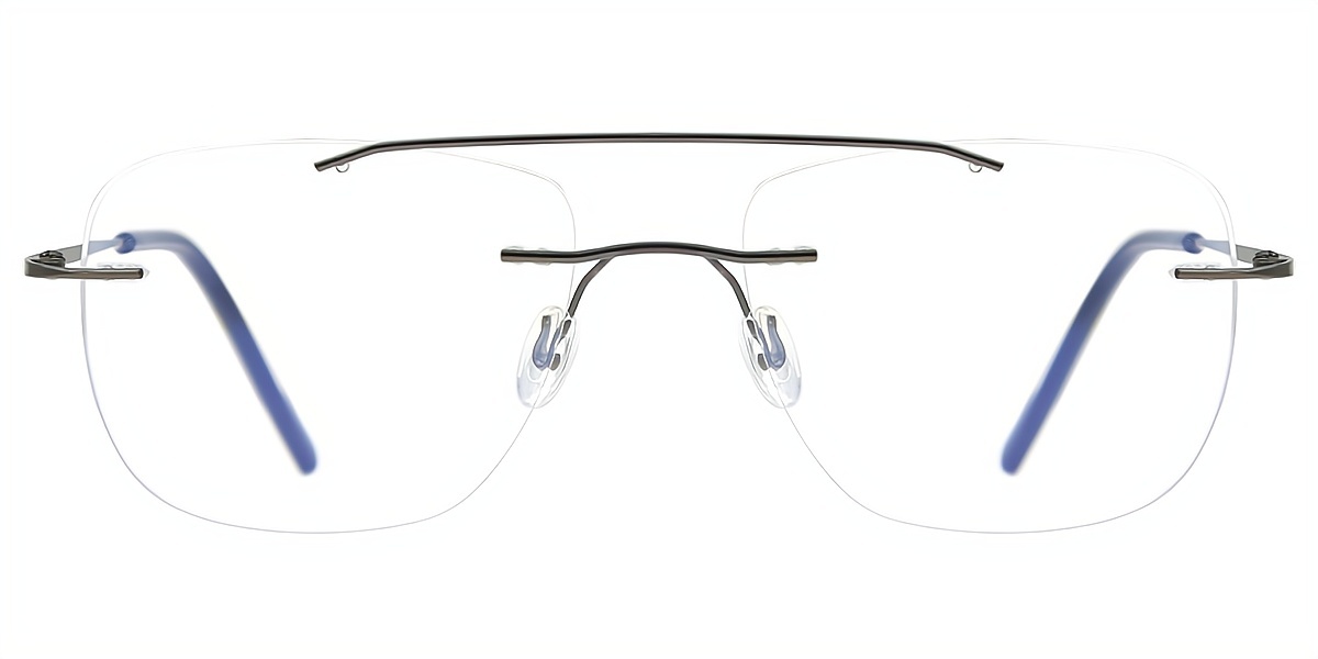 Gray Aviator Classic Metal Eyeglasses