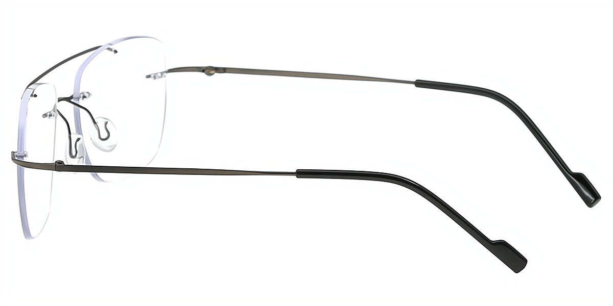 Gray Aviator Classic Metal Eyeglasses