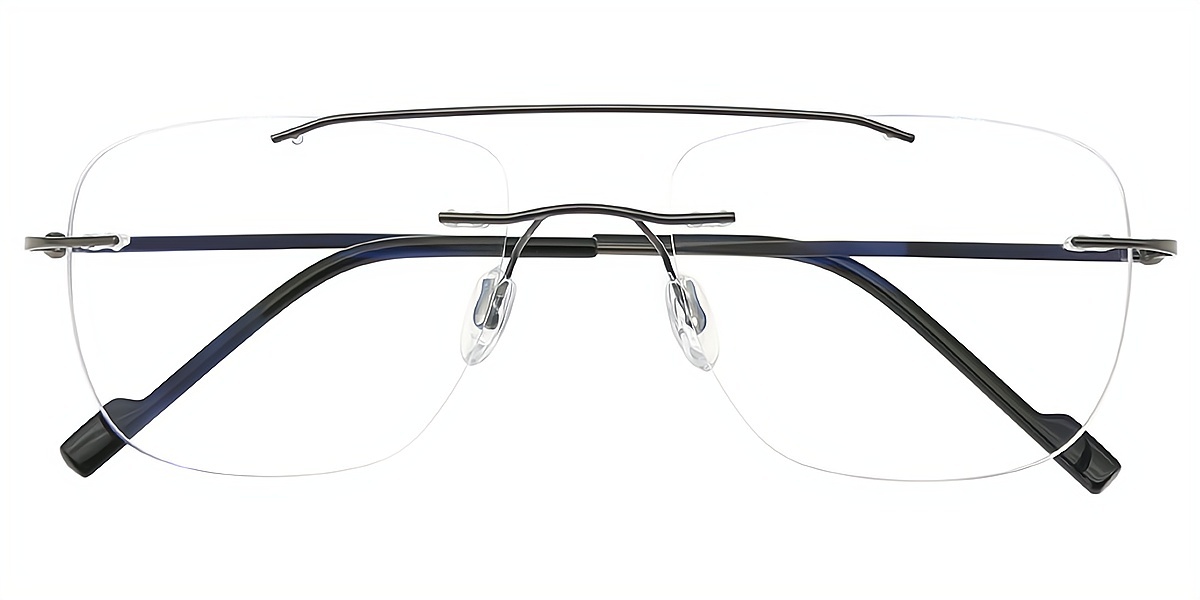 Gray Aviator Classic Metal Eyeglasses