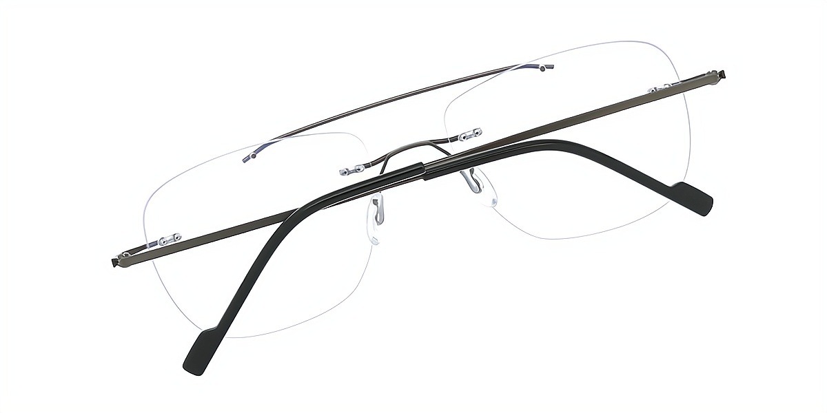 Gray Aviator Classic Metal Eyeglasses