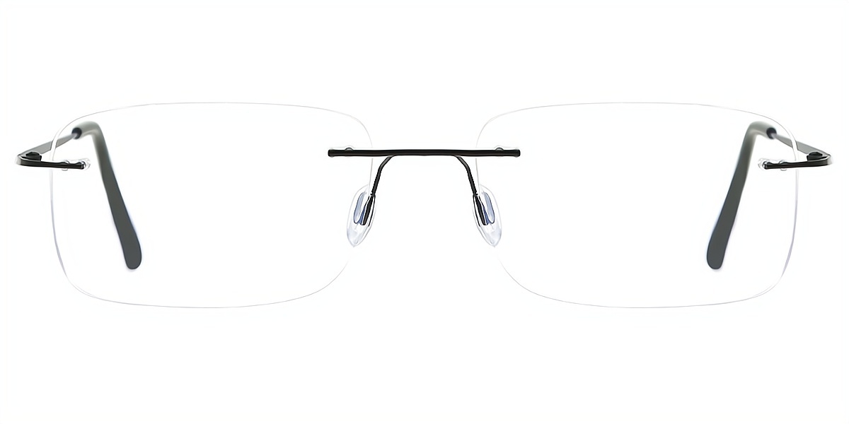 Black Oval Simple Metal Eyeglasses