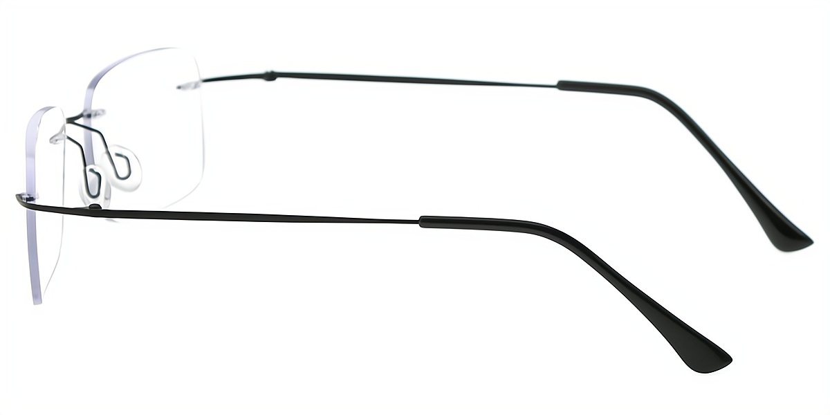 Black Oval Simple Metal Eyeglasses