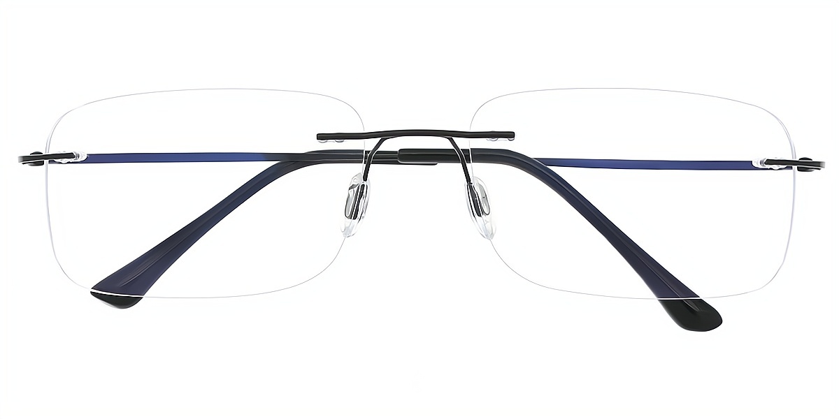 Black Oval Simple Metal Eyeglasses