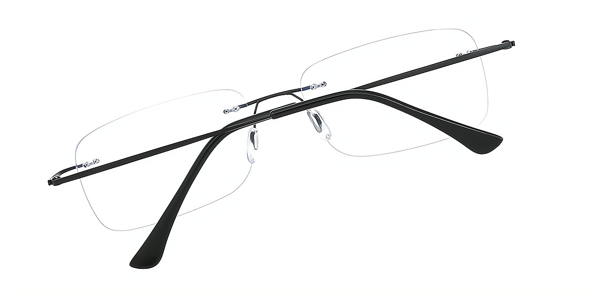 Black Oval Simple Metal Eyeglasses