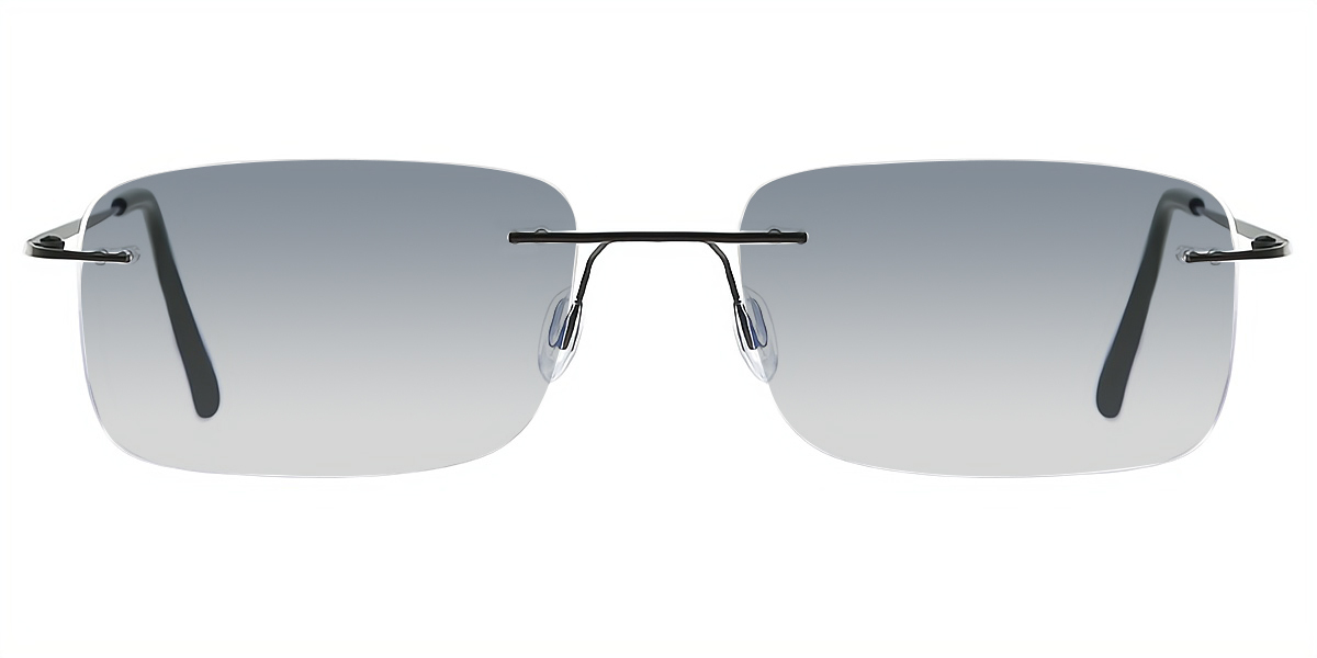 Black Oval Simple Metal Eyeglasses