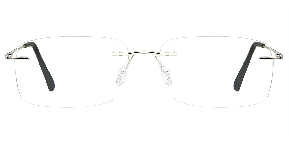 Silver Oval Simple Metal Eyeglasses