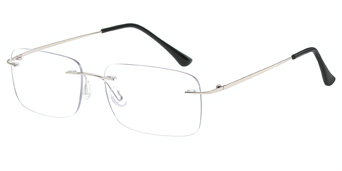 Silver Oval Simple Metal Eyeglasses