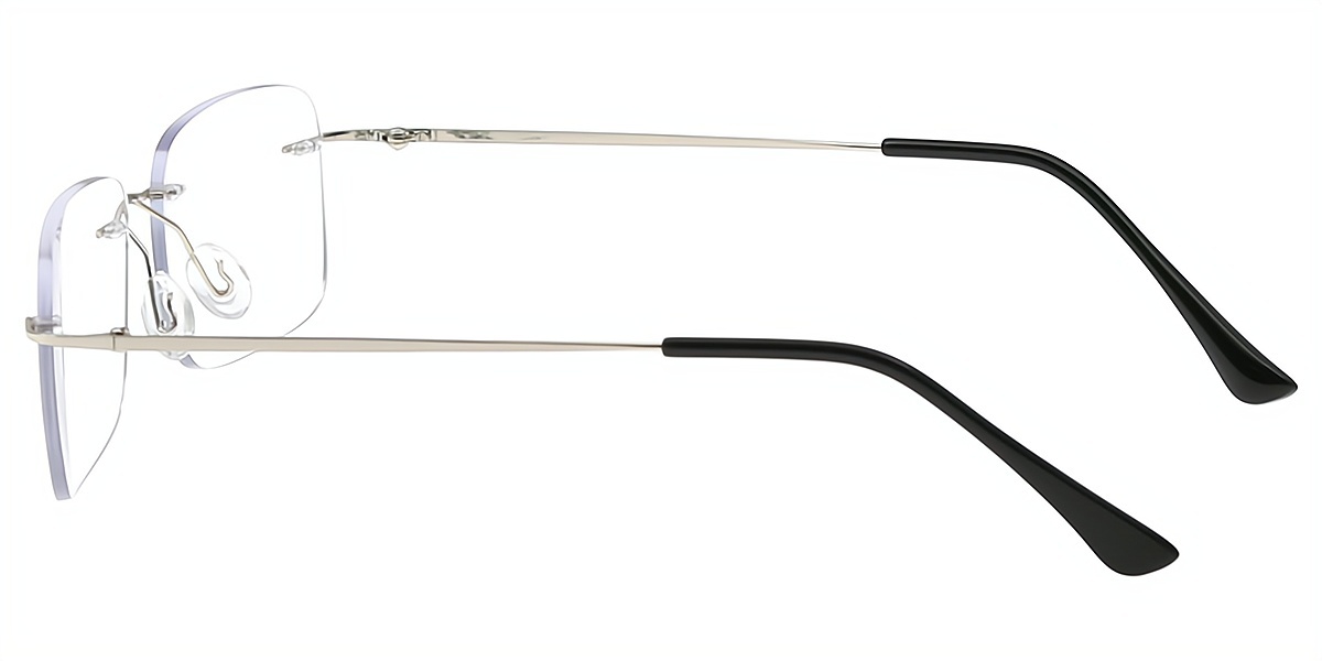 Silver Oval Simple Metal Eyeglasses