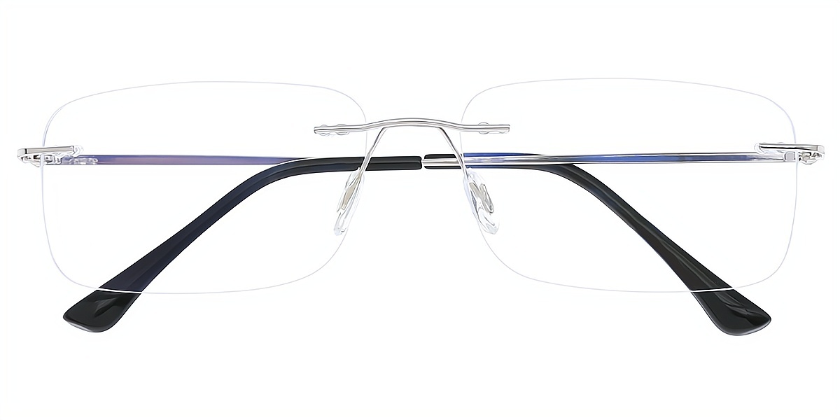 Silver Oval Simple Metal Eyeglasses