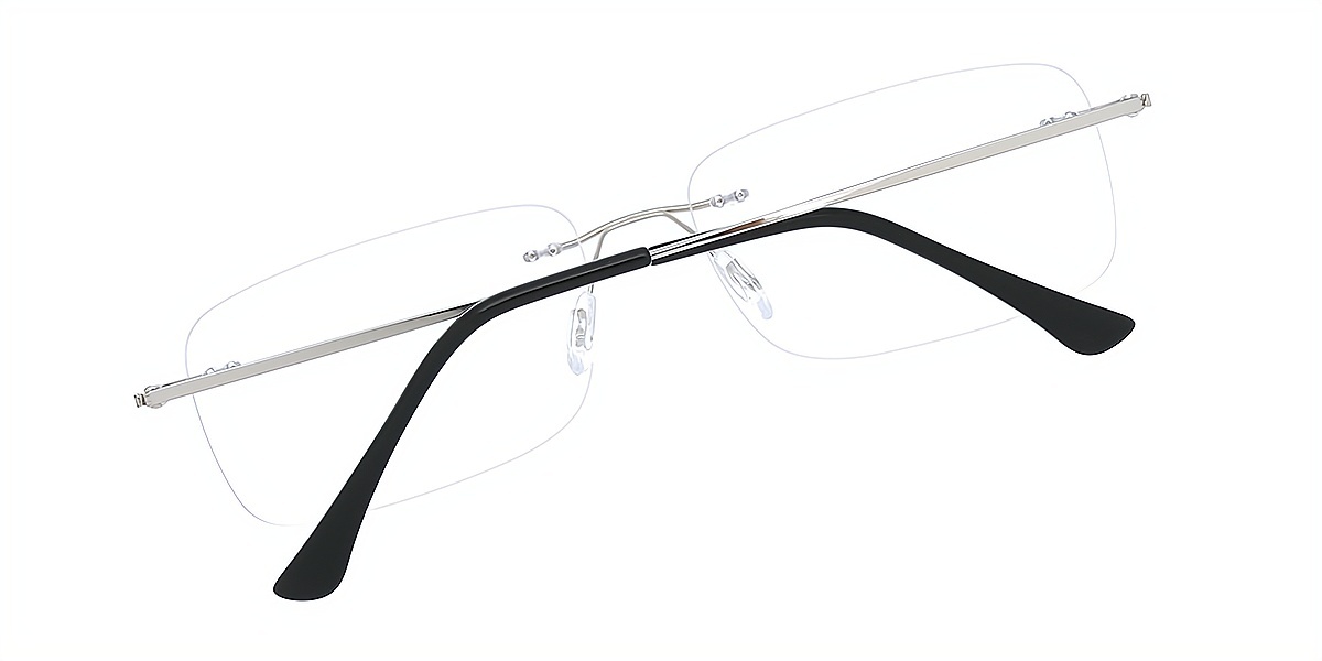 Silver Oval Simple Metal Eyeglasses