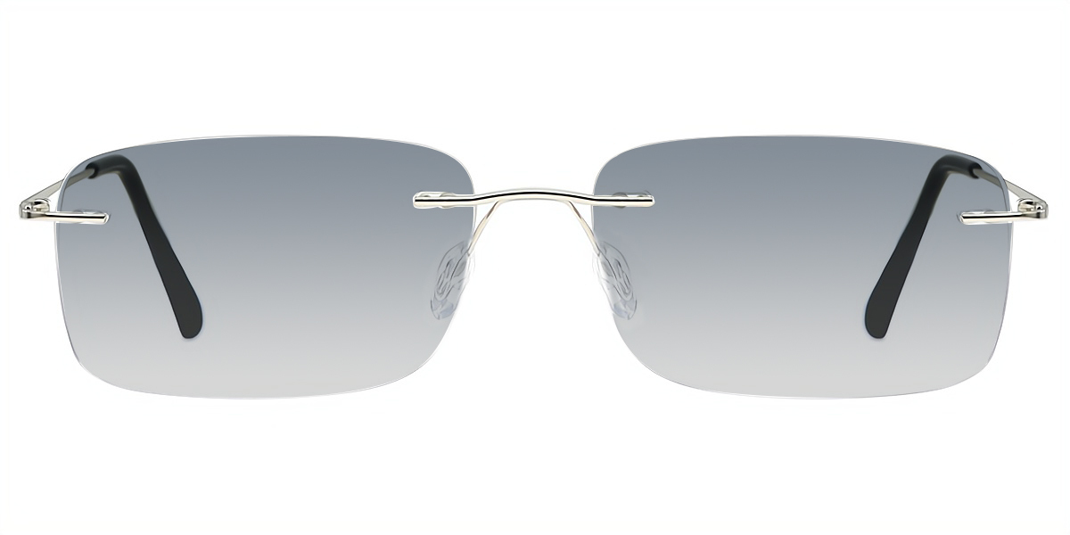 Silver Oval Simple Metal Eyeglasses