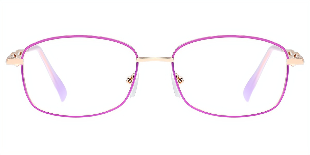 Purple Oval Simple Metal Eyeglasses