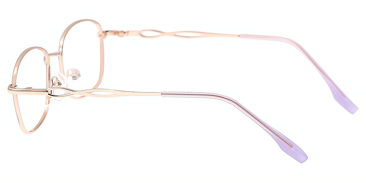 Purple Oval Simple Metal Eyeglasses