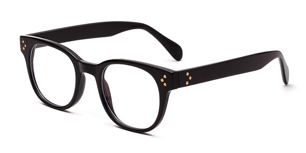 Black Round Plastic Eyeglasses