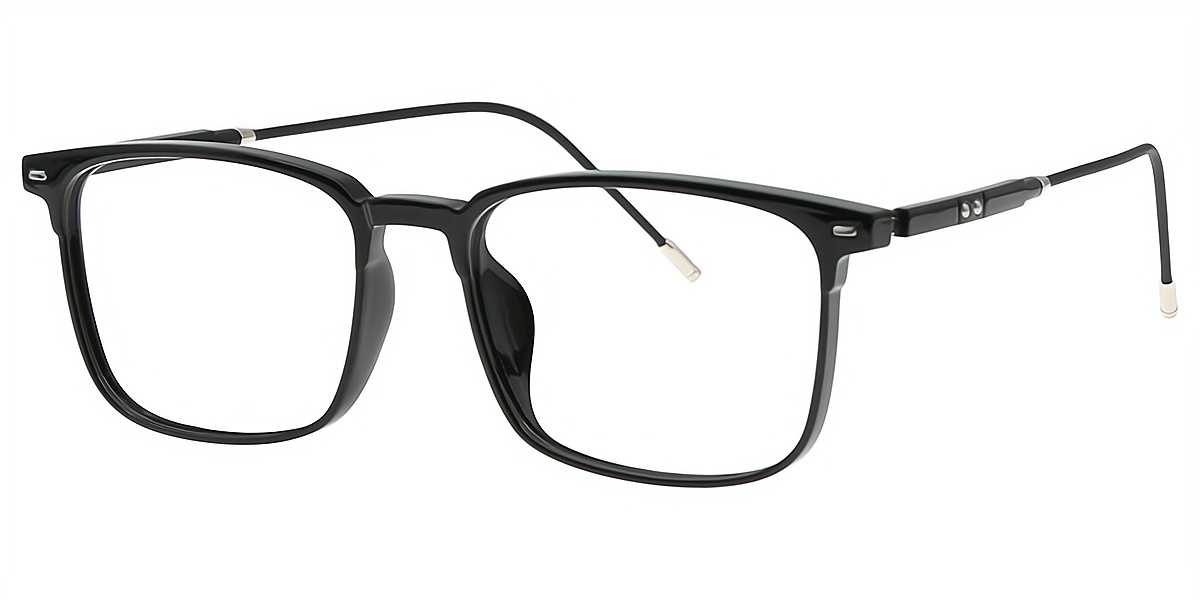 Black Rectangle Simple TR90 Eyeglasses