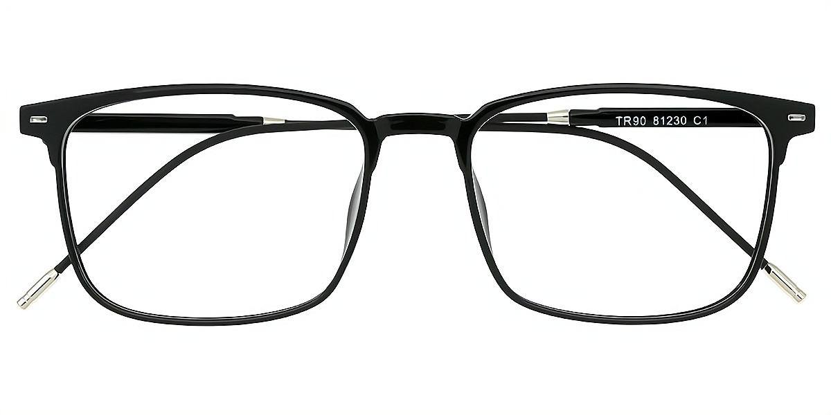 Black Rectangle Simple TR90 Eyeglasses