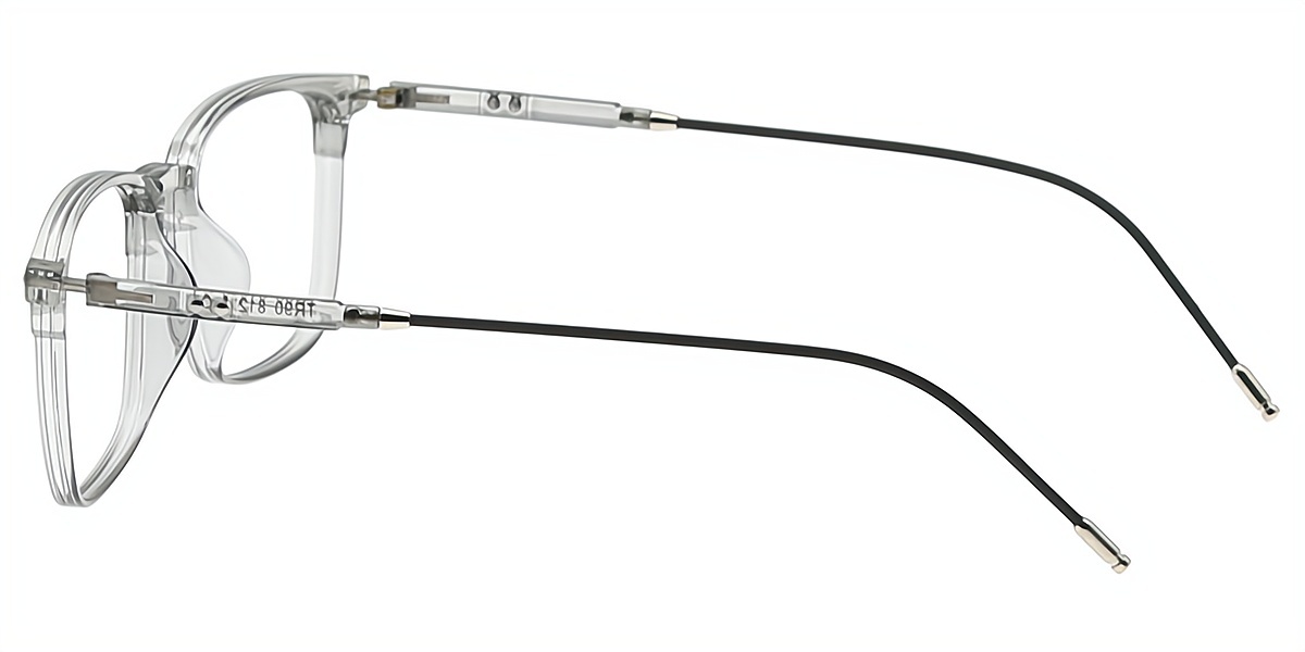 Gray Rectangle Simple TR90 Eyeglasses