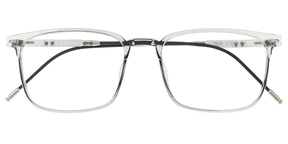 Gray Rectangle Simple TR90 Eyeglasses