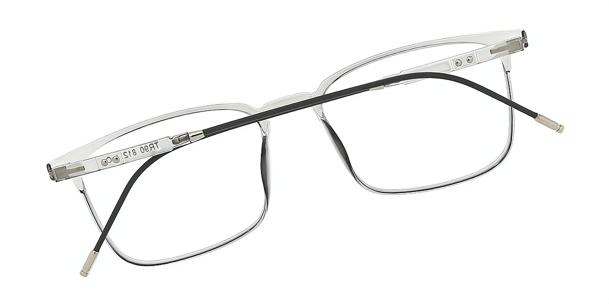 Gray Rectangle Simple TR90 Eyeglasses