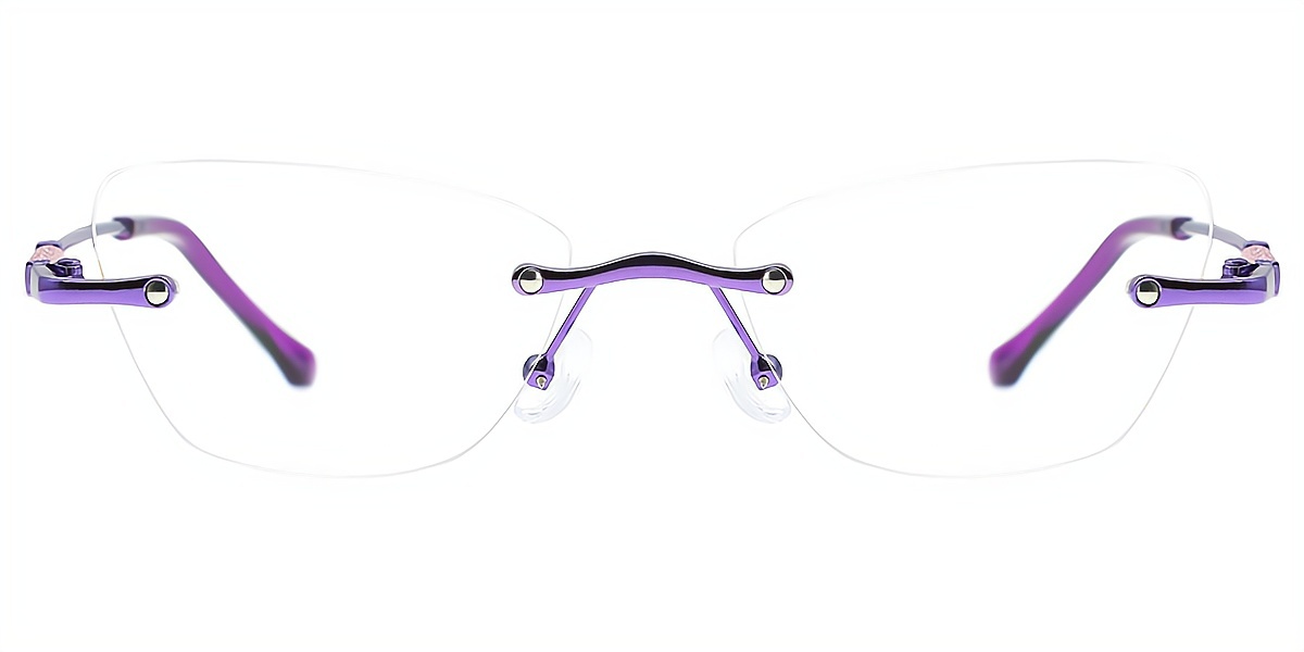 Purple Aviator Refined Mixed Materials Eyeglasses