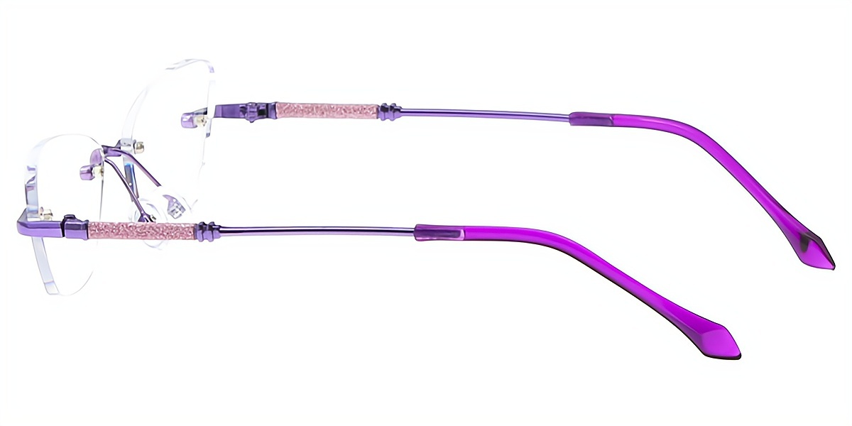 Purple Aviator Refined Mixed Materials Eyeglasses