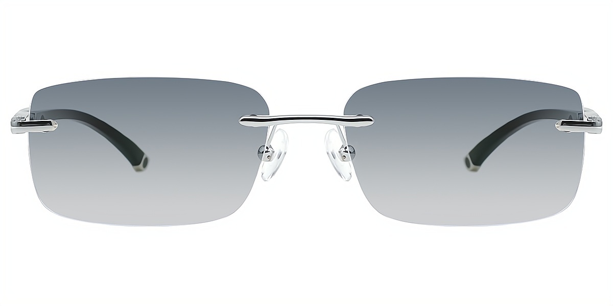 Silver S2 Rectangle Classic Mixed Materials Eyeglasses