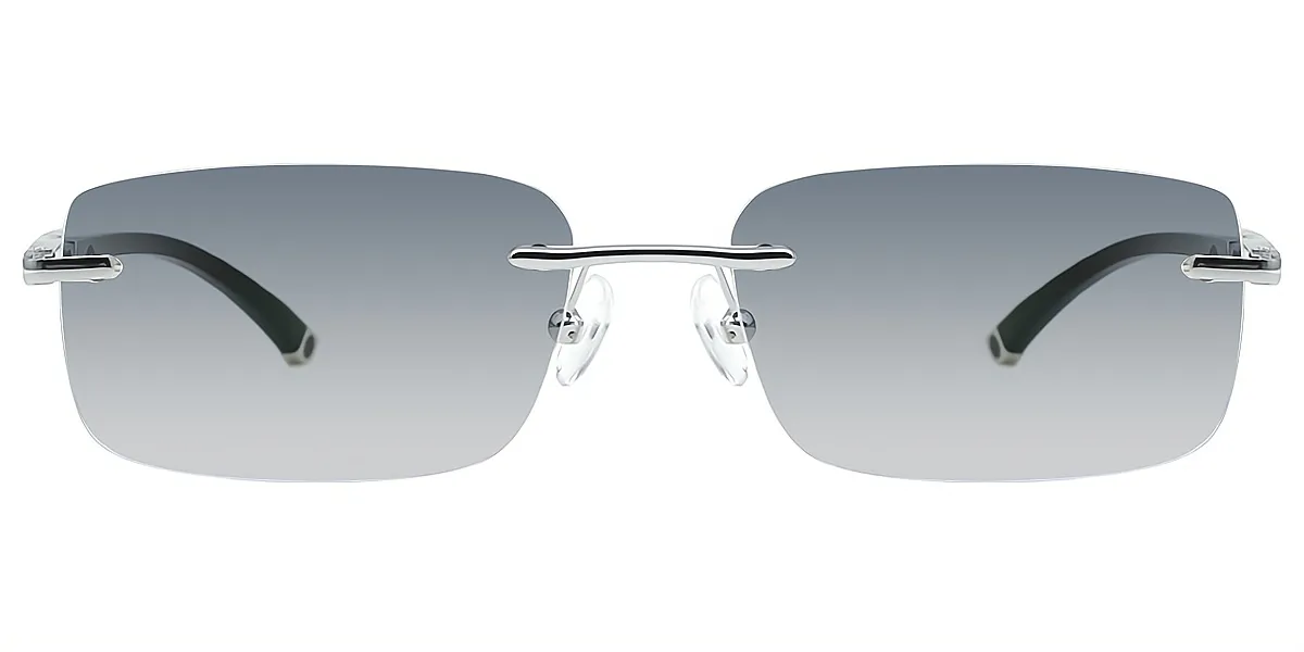 Silver S2 Rectangle Classic Mixed Materials Eyeglasses