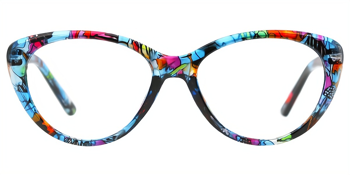 Floral Cat Eye Modish Plastic Eyeglasses