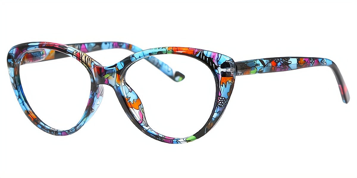 Floral Cat Eye Modish Plastic Eyeglasses