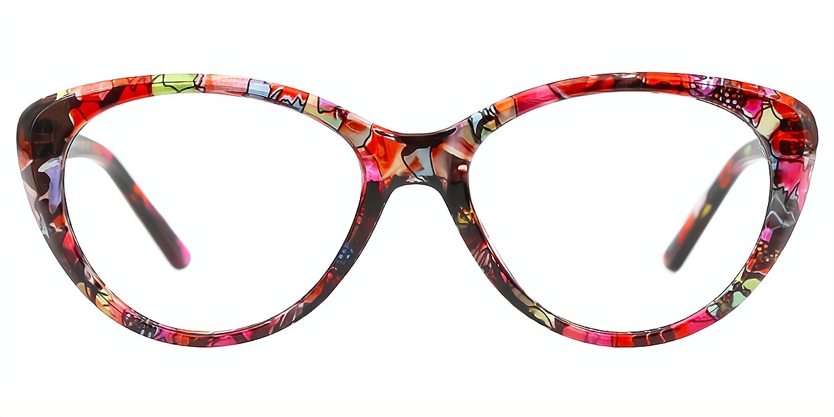 Red Cat Eye Modish Plastic Eyeglasses