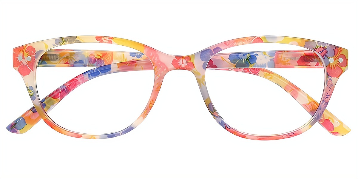 Floral Cat Eye Fancy Plastic Eyeglasses