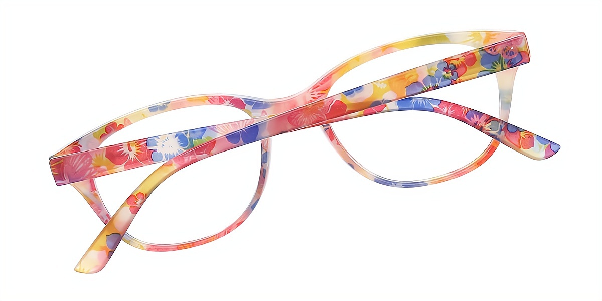 Floral Cat Eye Fancy Plastic Eyeglasses