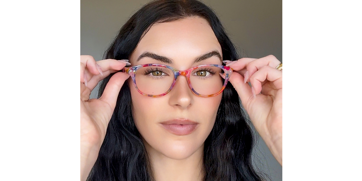 Floral Cat Eye Fancy Plastic Eyeglasses