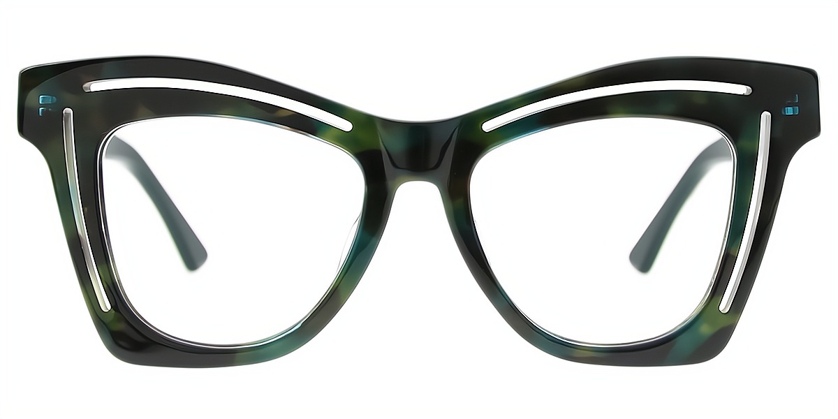 Green Butterfly Hipster Board Eyeglasses