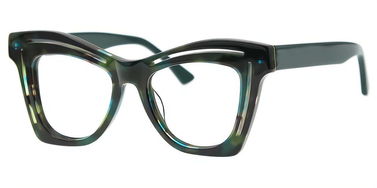 Green Butterfly Hipster Board Eyeglasses