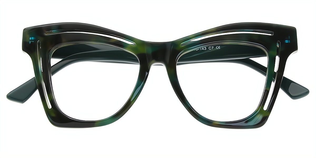 Green Butterfly Hipster Board Eyeglasses
