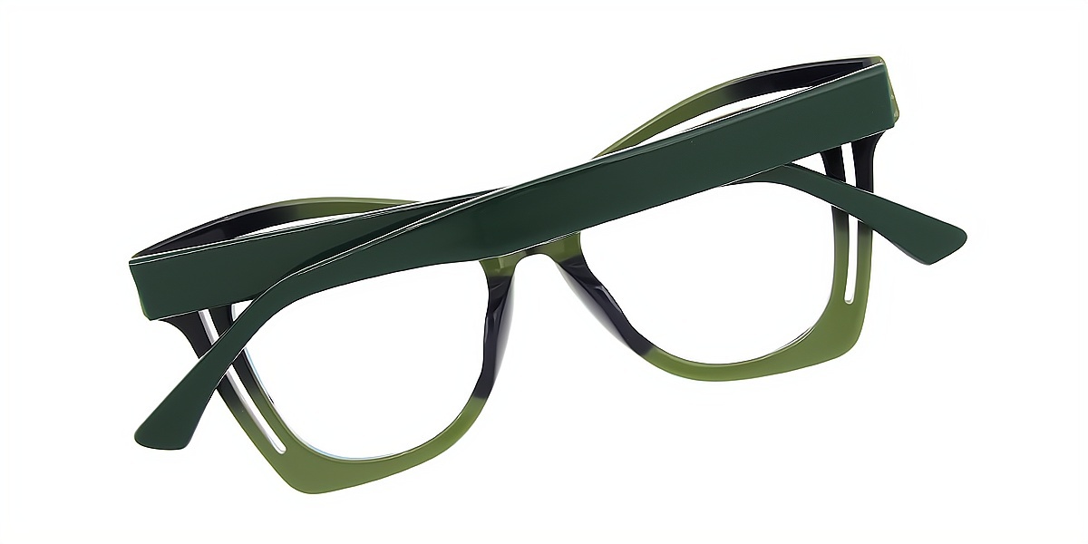 Green Butterfly Hipster Board Eyeglasses