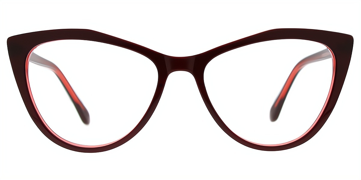 Red Cat Eye Modish Acetate Eyeglasses