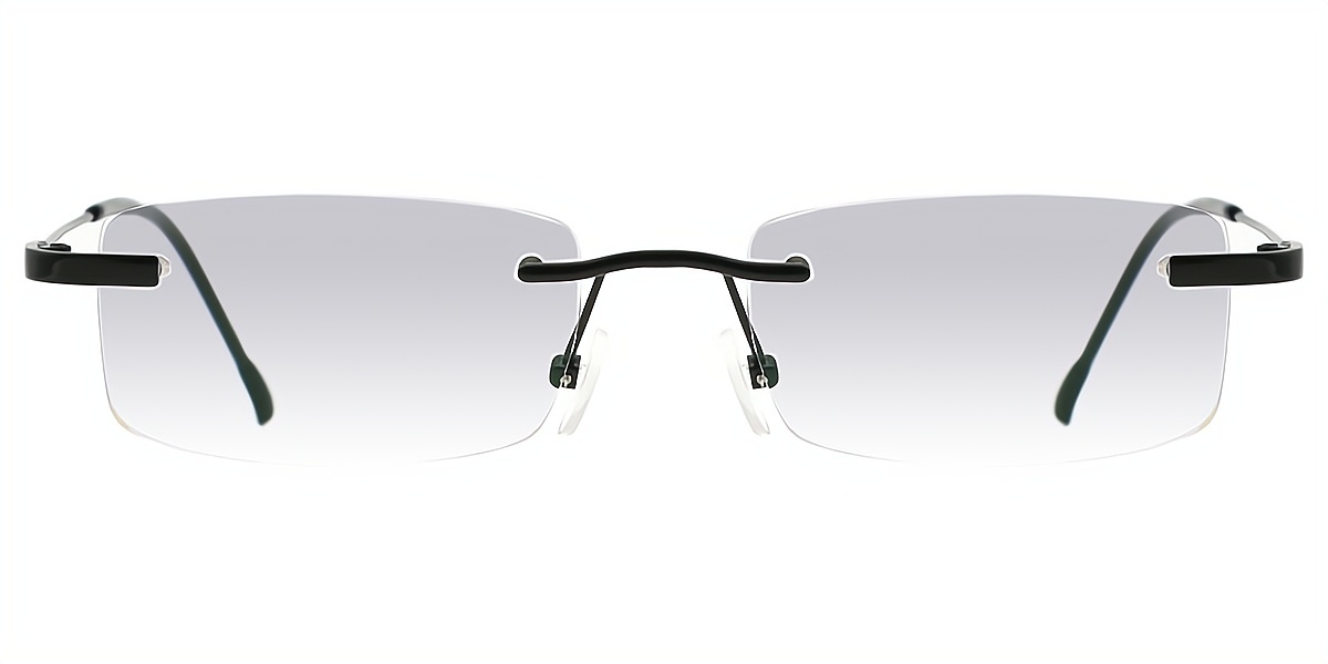 Black Rectangle Elegant Metal Eyeglasses