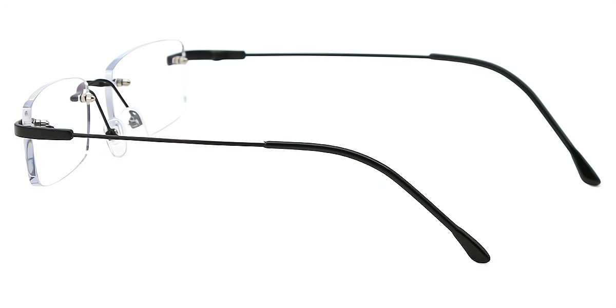 Black Rectangle Elegant Metal Eyeglasses