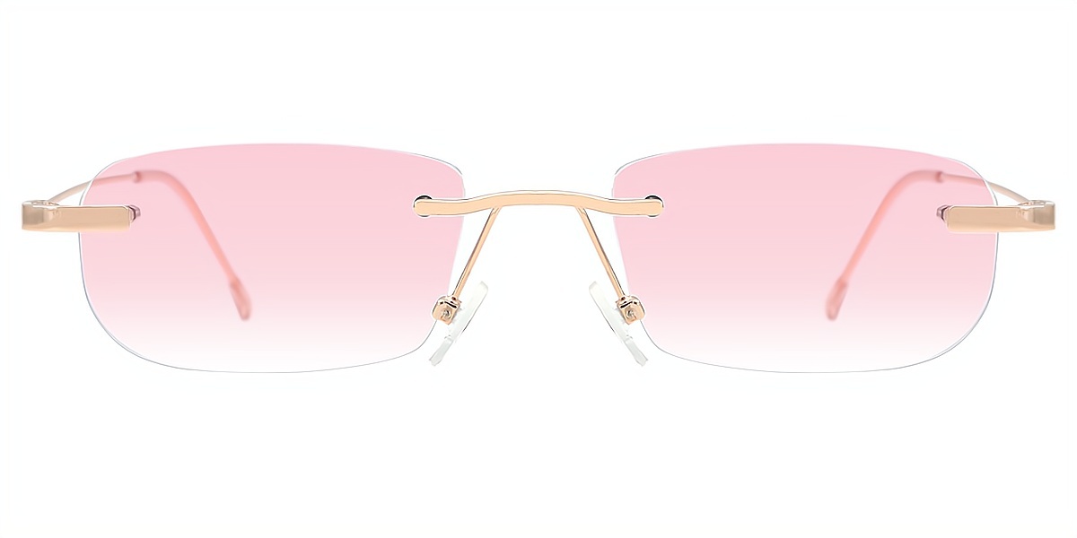 Golden Rectangle Elegant Metal Eyeglasses