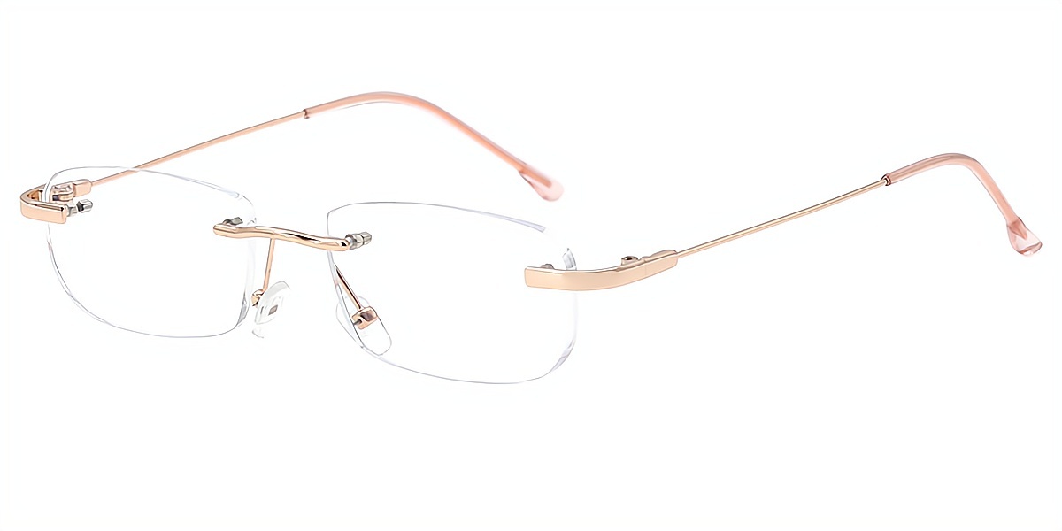 Golden Rectangle Elegant Metal Eyeglasses