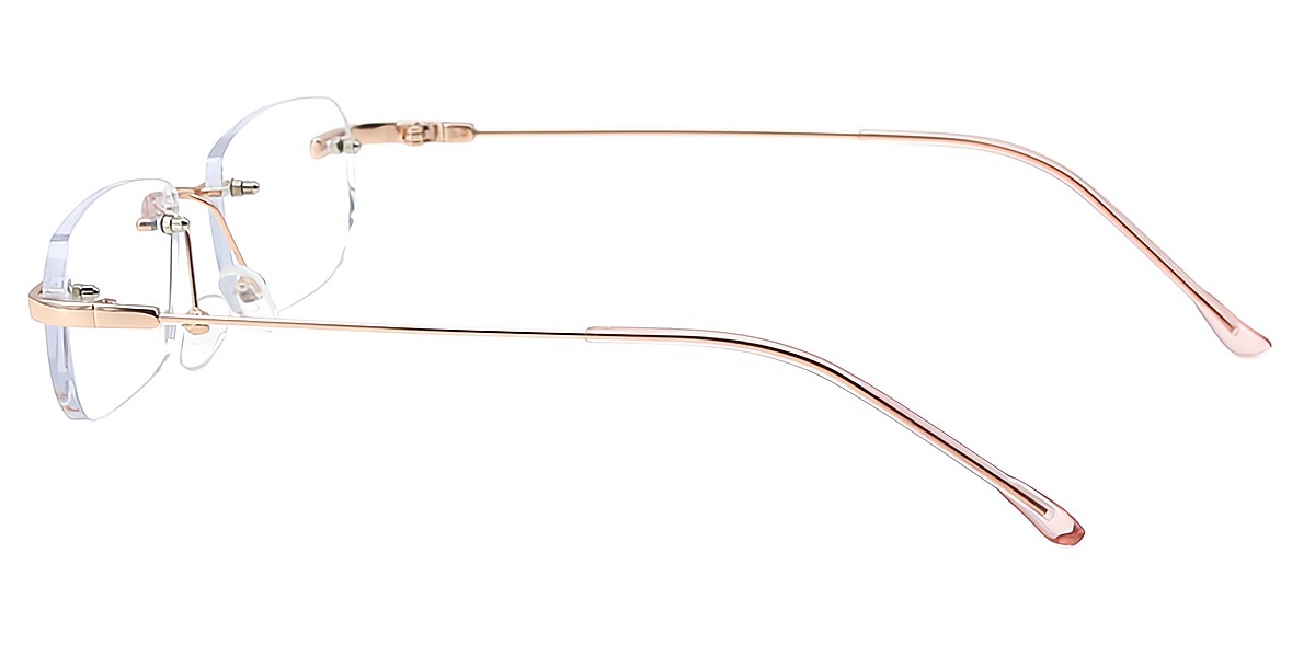 Golden Rectangle Elegant Metal Eyeglasses