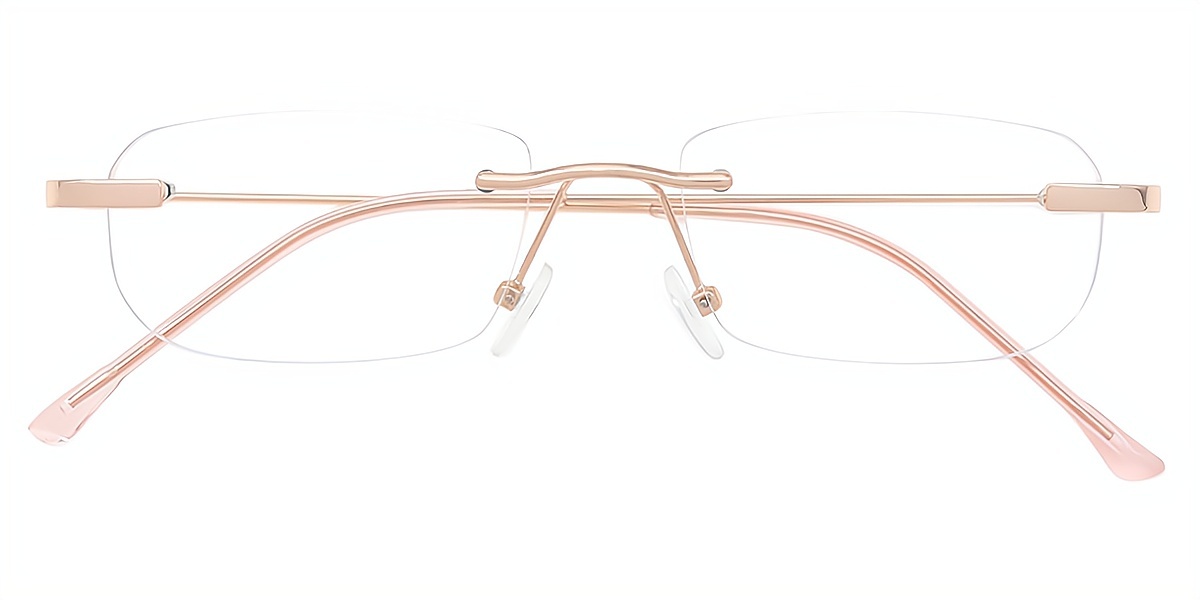 Golden Rectangle Elegant Metal Eyeglasses